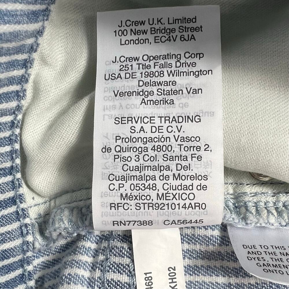 J Crew High Rise Cutoff Boy Short with Piper Stripe Blue Womens 27 - Picture 7 of 7